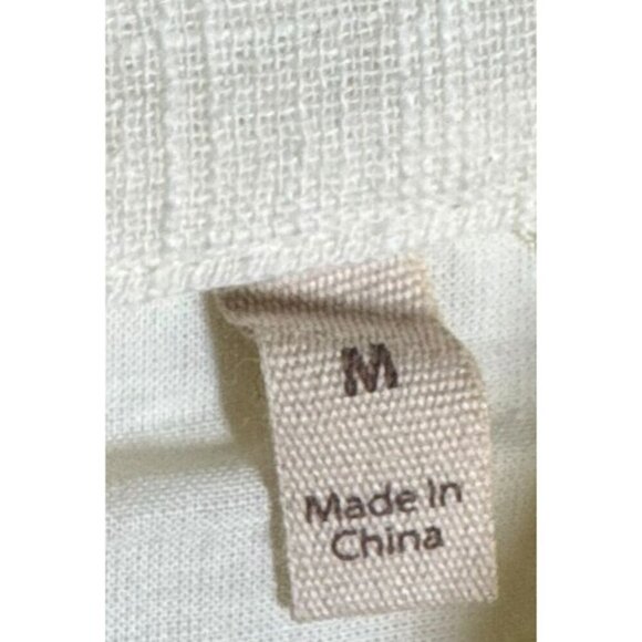 Soft Surroundings size Medium Ivory Gauze long sleeve tunic top Boho beachy - Picture 8 of 9
